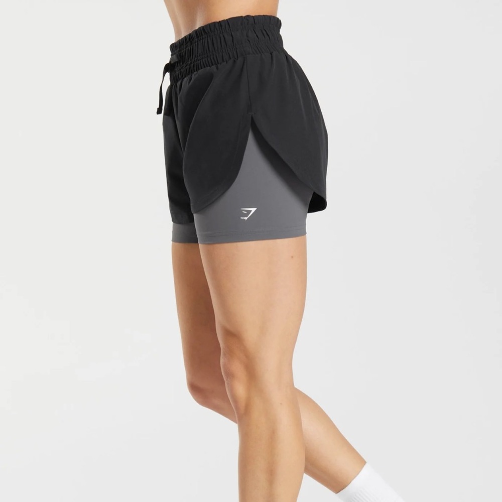 Gymshark Women's Black and Gray Athletic Shorts - Picture 1 of 3